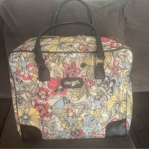 Kathy Van Zeeland Multicolor Floral Travel Tote with Black Trim